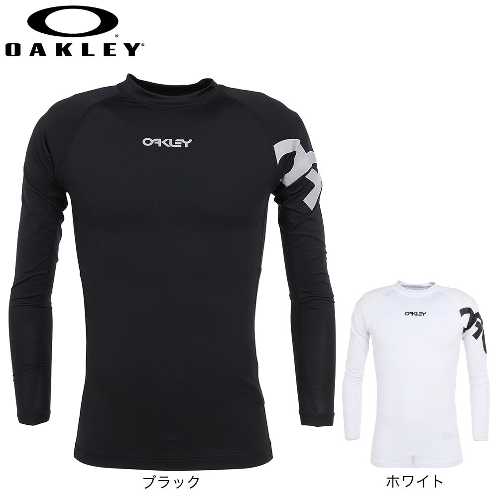 オークリー（OAKLEY）（メンズ）UPF50+ 吸汗速乾 4Way ラッシュガード 長袖 プレッシャー 23.0 FOA405175-100 ホワイト