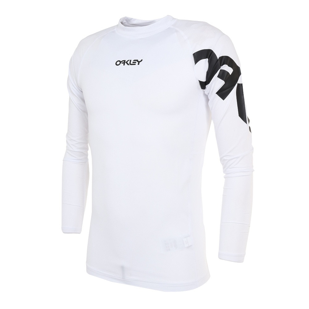 オークリー（OAKLEY）（メンズ）UPF50+ 吸汗速乾 4Way ラッシュガード 長袖 プレッシャー 23.0 FOA405175-100 ホワイト
