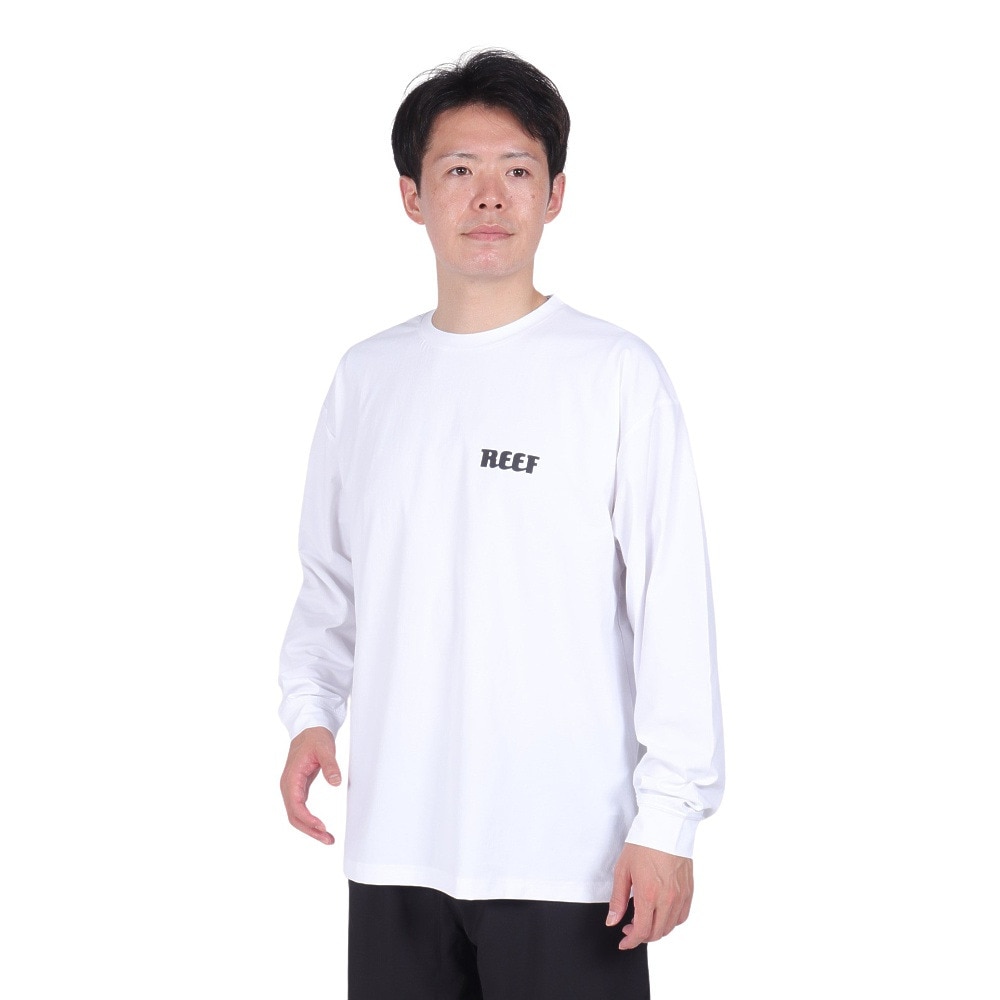 リーフ（REEF）（メンズ）ロゴ 長袖ラッシュガード RFTEM2320 WHT Lサイズ