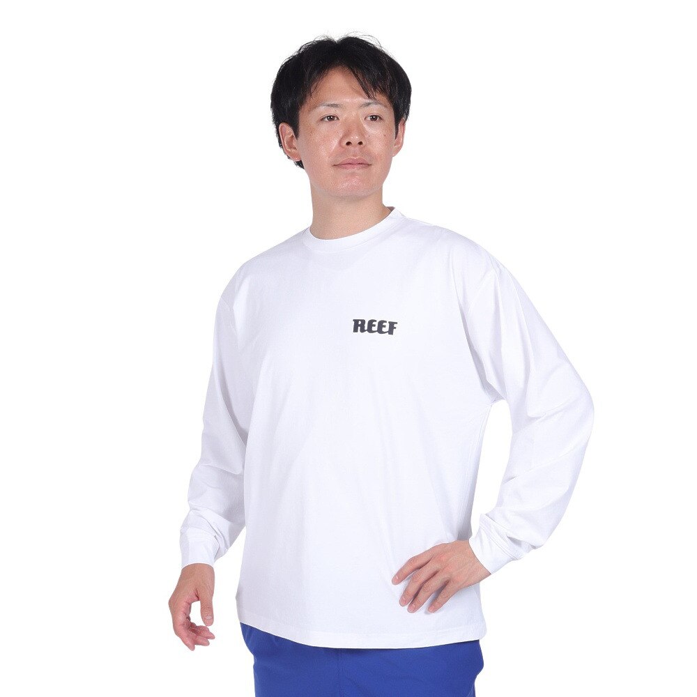 リーフ（REEF）（メンズ）ロゴ 長袖ラッシュガード RFTEM2320 WHT Mサイズ