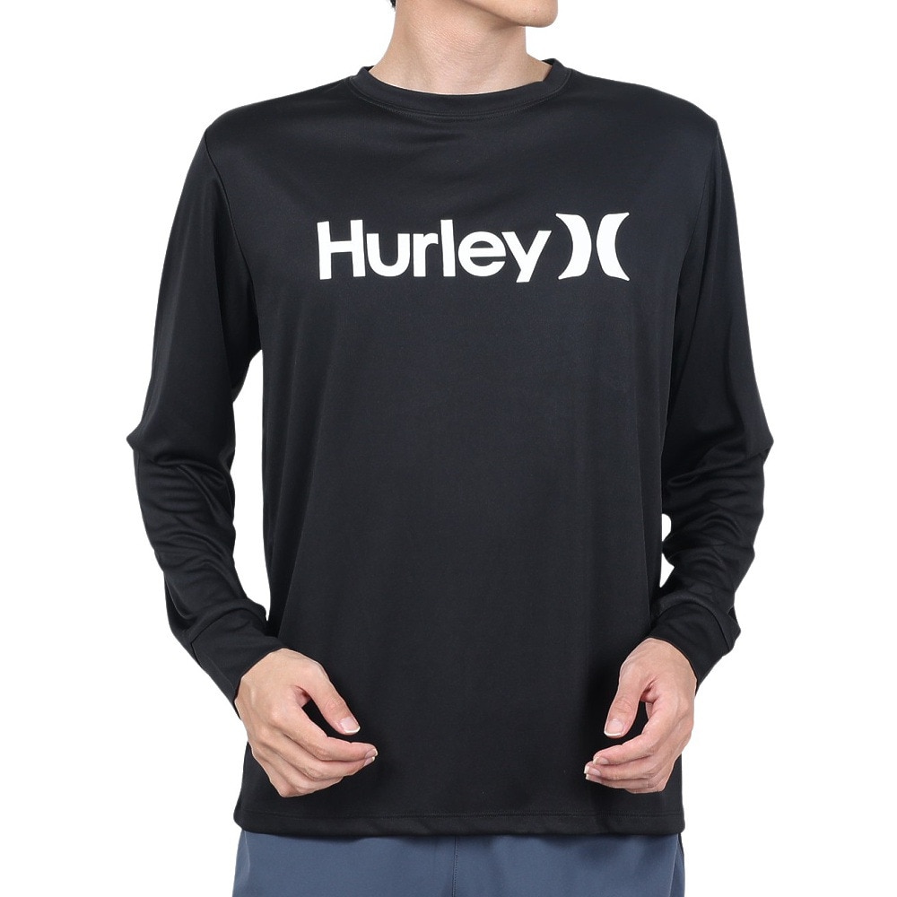 ハーレー（HURLEY）（メンズ）UPF50+ 軽量 速乾 ストレッチ ラッシュガード 長袖 RASH ONE AND ONLY MRG2310033-BLK