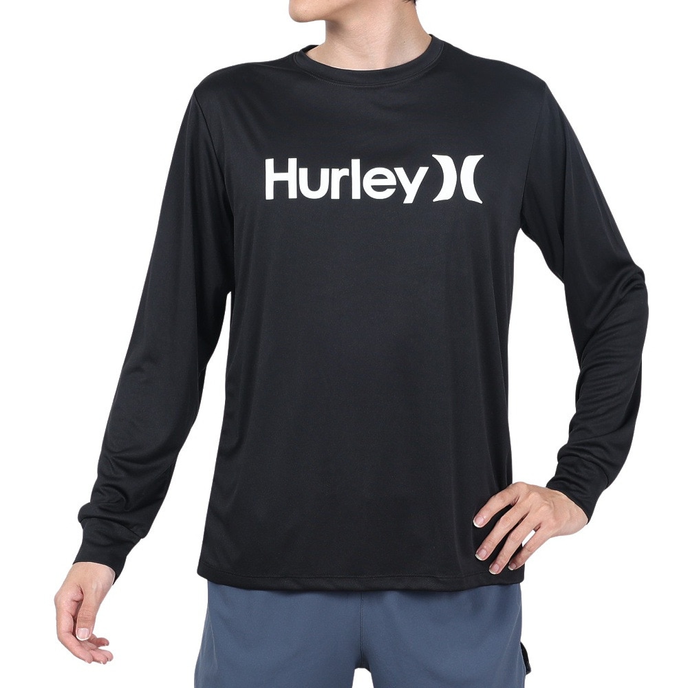 ハーレー（HURLEY）（メンズ）UPF50+ 軽量 速乾 ストレッチ ラッシュガード 長袖 RASH ONE AND ONLY MRG2310033-BLK