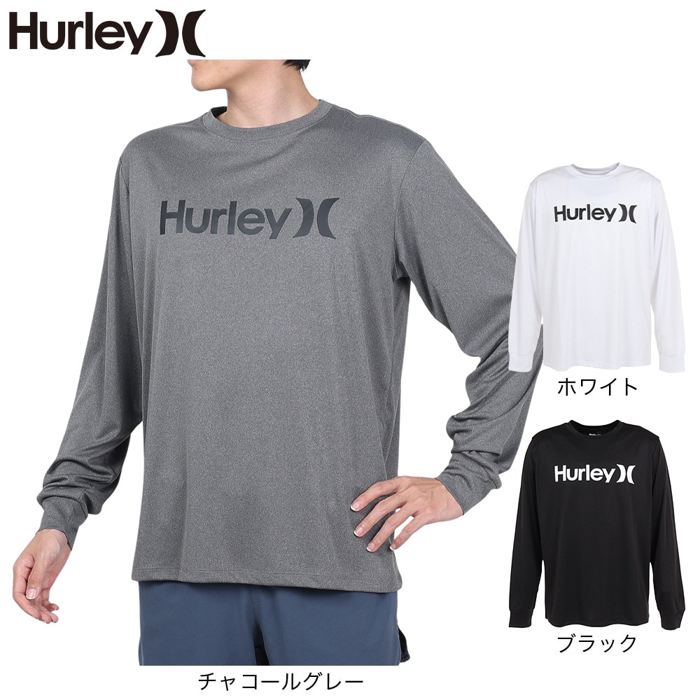 ハーレー（HURLEY）（メンズ）UPF50+ 軽量 速乾 ストレッチ ラッシュガード 長袖 RASH ONE AND ONLY MRG2310033-WHT