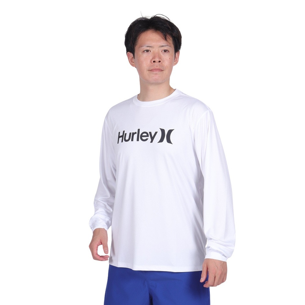 ハーレー（HURLEY）（メンズ）UPF50+ 軽量 速乾 ストレッチ ラッシュガード 長袖 RASH ONE AND ONLY MRG2310033-WHT