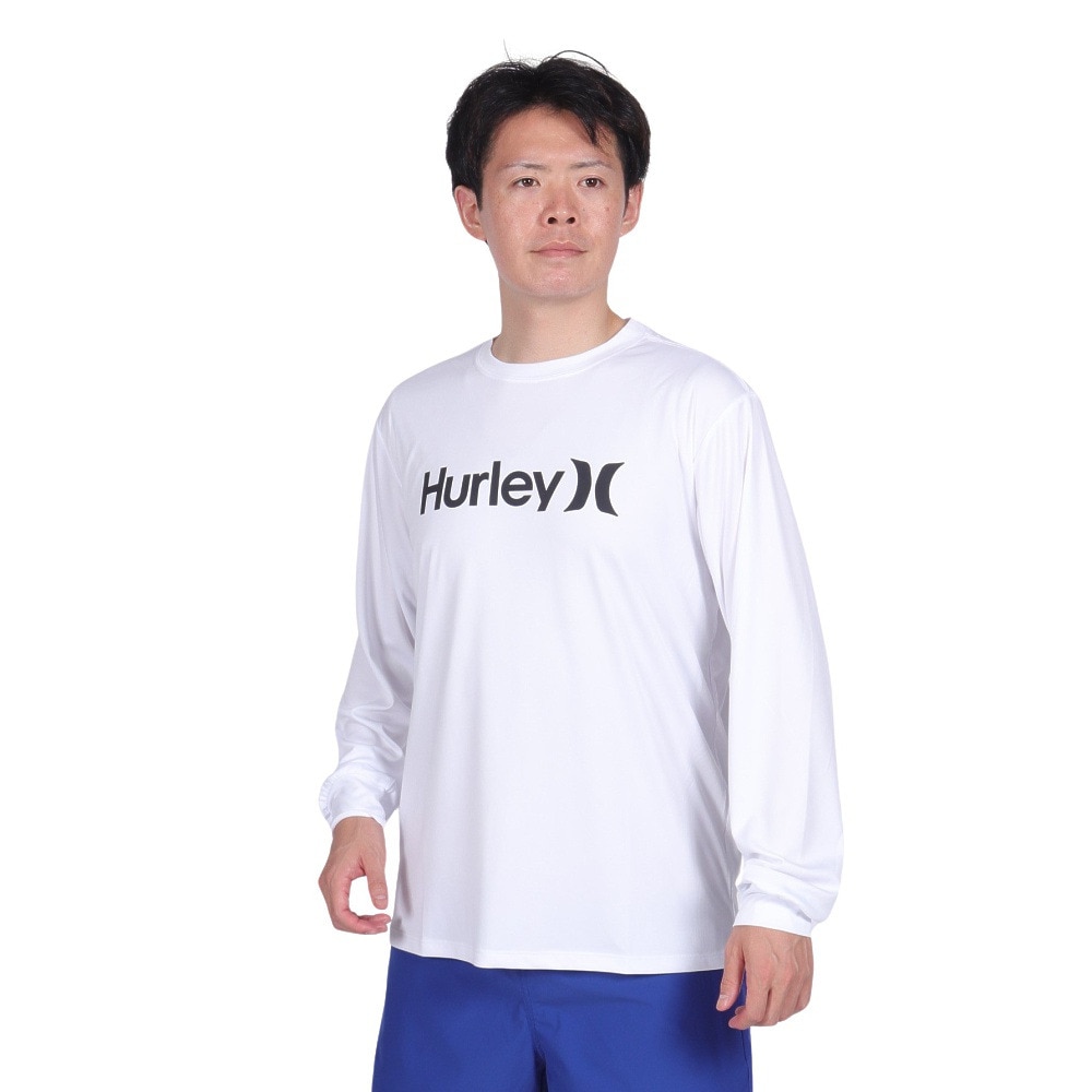 ハーレー（HURLEY）（メンズ）ラッシュガード 長袖 UVカット UPF50+ 紫外線対策 RASH ONE AND ONLY MRG2310033-WHT