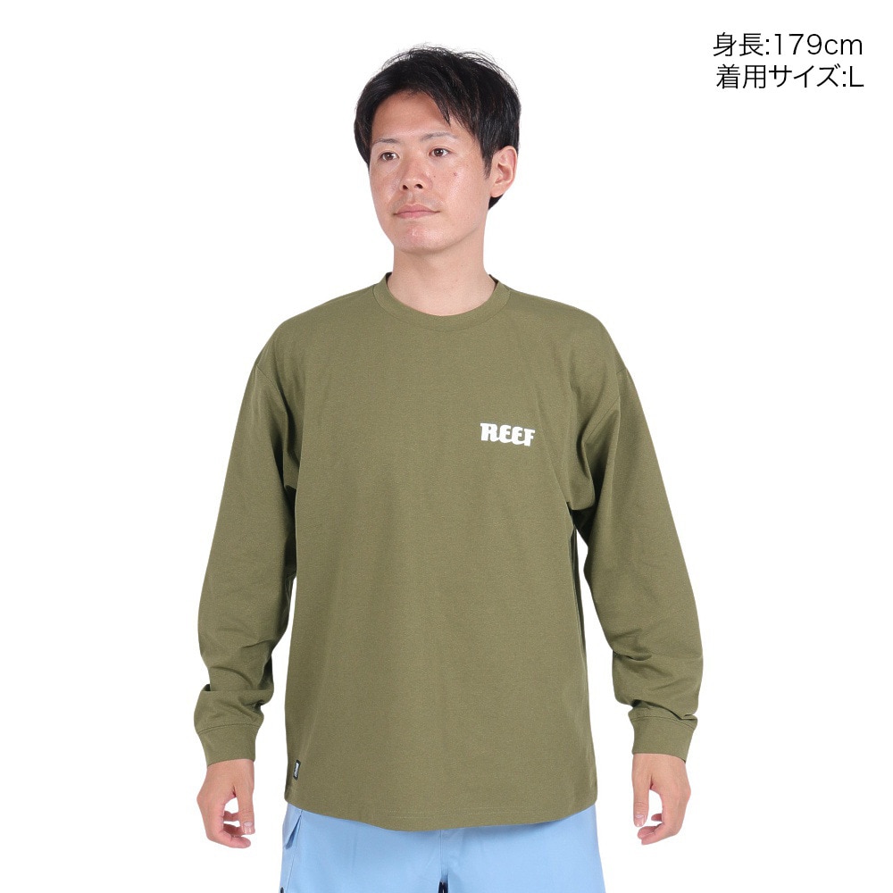 リーフ（REEF）（メンズ）ラッシュガード 長袖 ロゴ ラッシュ長袖Tシャツ RFTEM2320-OLV
