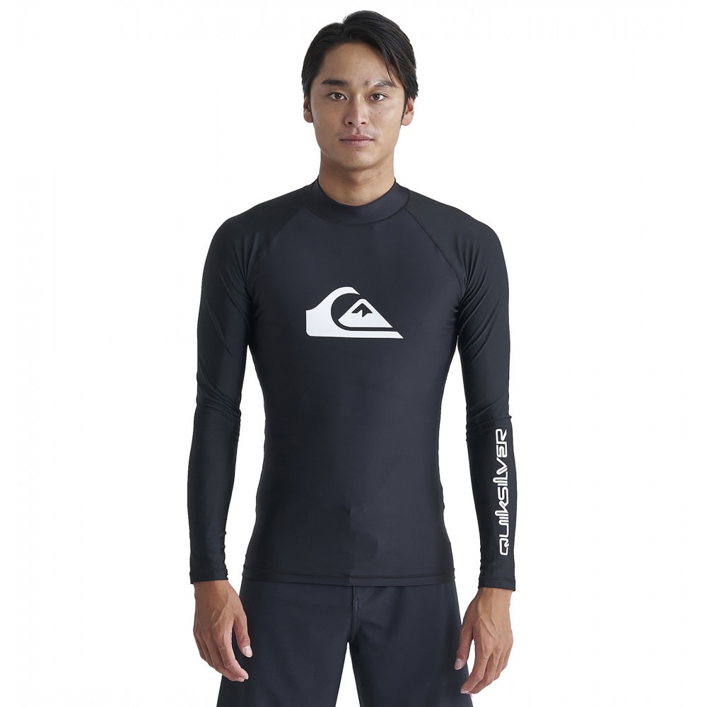 クイックシルバー（Quiksilver）（メンズ）ラッシュガード 長袖 UVカット 速乾 ALL TIME LR 24SP QLY241021 BLK1