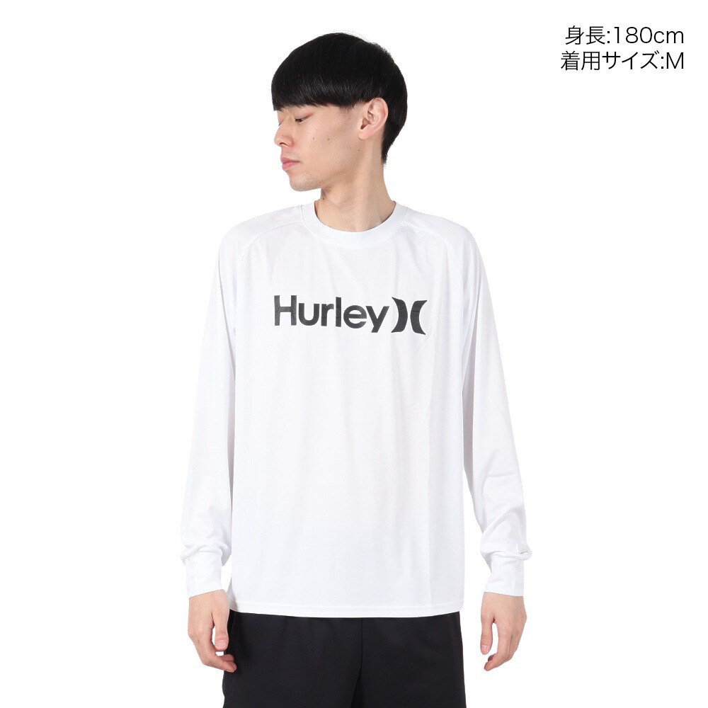 ハーレー（HURLEY）（メンズ）ファントム ラッシュガード ワンアンドオンリー 長袖 Tシャツ MSRG251008-WHT