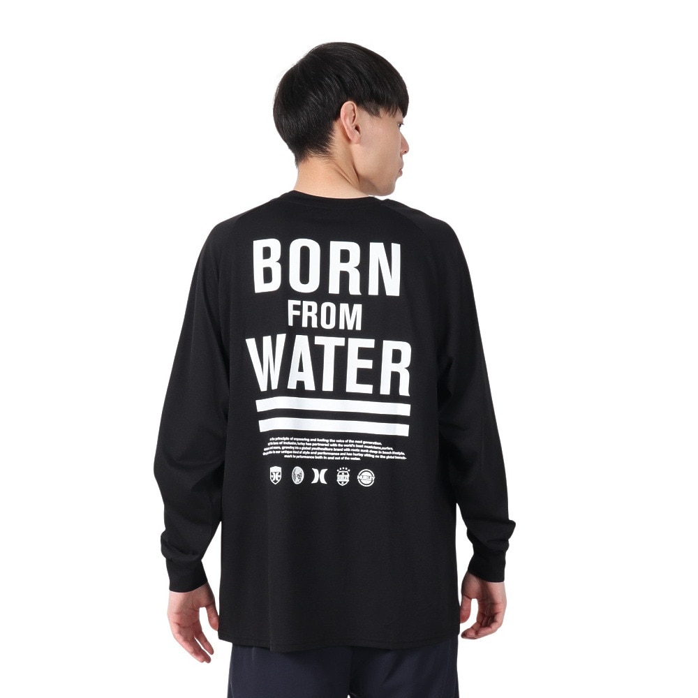 ハーレー（HURLEY）（メンズ）ファントム ボーン フロム ウォーター オーバーサイズ 長袖 Tシャツ MULS251026-BLK