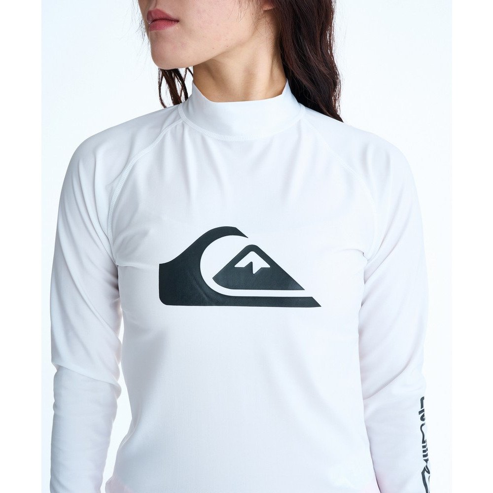 クイックシルバー（Quiksilver）（メンズ、レディース）ALL TIME LR 長袖ラッシュガード 速乾 26SPQLY261002WHT