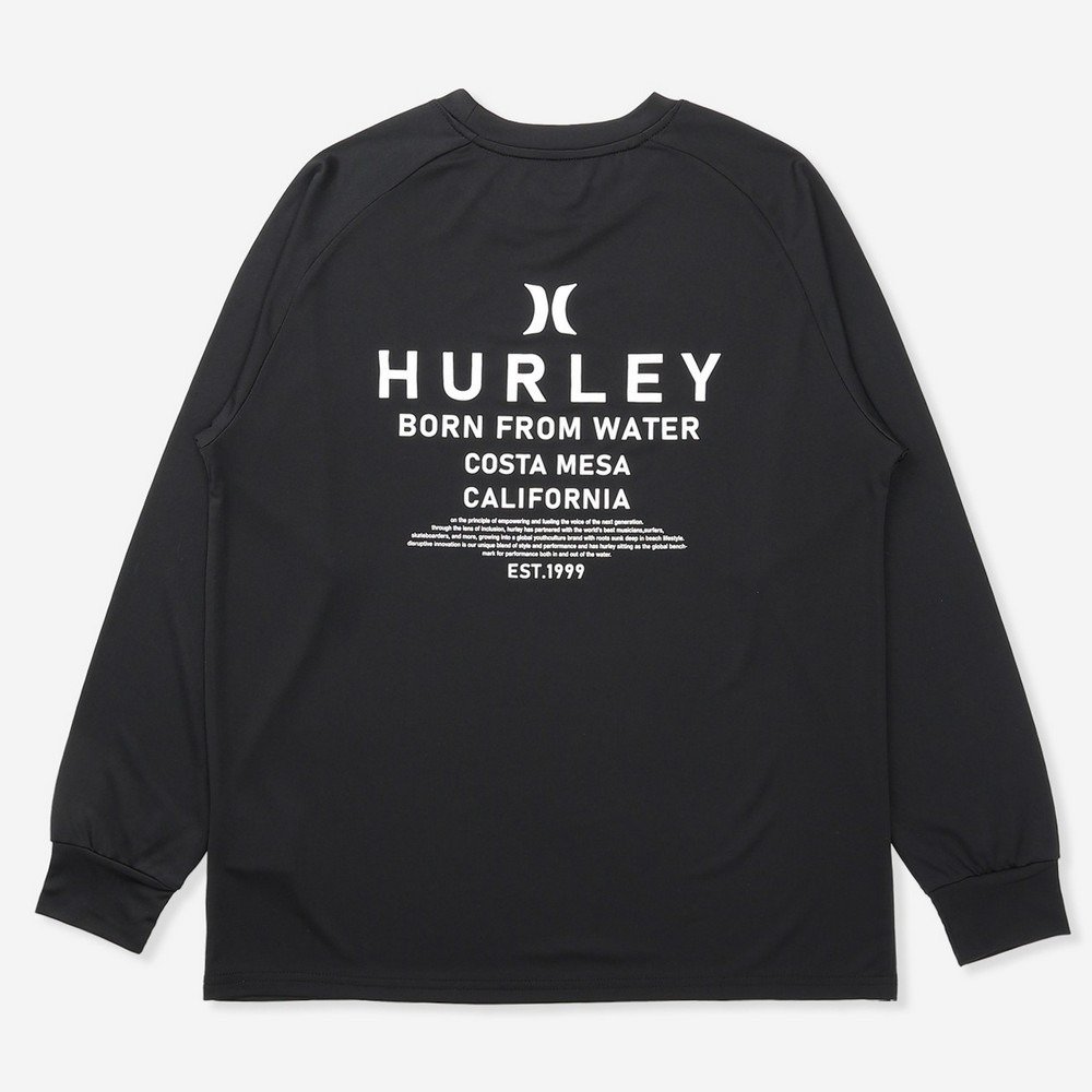 ハーレー（HURLEY）（メンズ）ラッシュガード アーチロゴ 長袖Tシャツ MSRG261059-BKWH