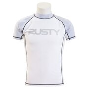 ラスティ（RUSTY）（メンズ）ラッシュガード ラグラン切替カブリ 半袖 918463-WHT ホワイト UVカット 紫外線対策