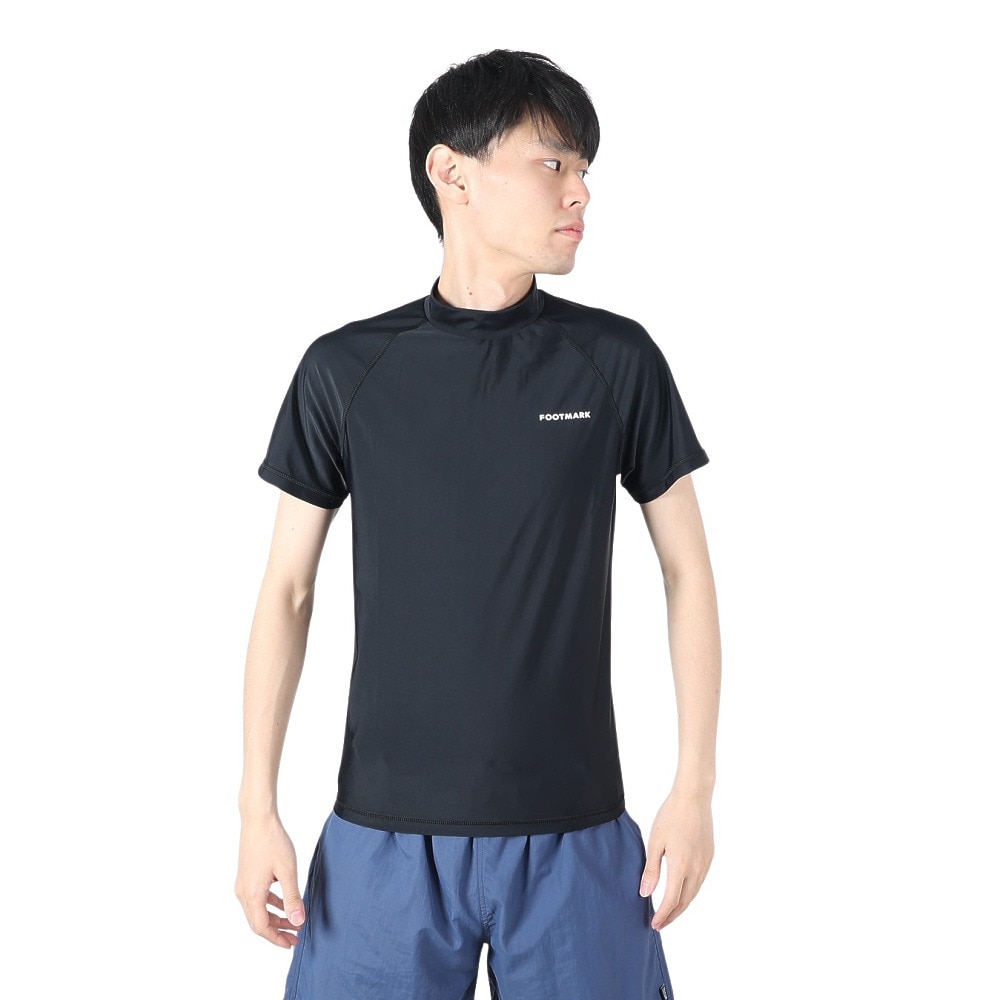 フットマーク（FOOTMARK）（メンズ）ラッシュガード 半袖 Tシャツ UVカット UPF50+ 半袖かぶりラッシュガード 0242300BLK