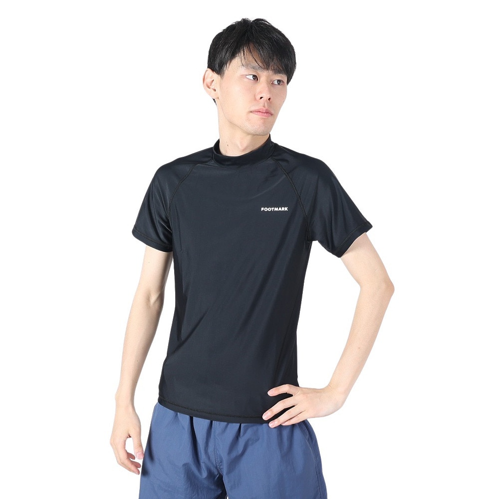 フットマーク（FOOTMARK）（メンズ）ラッシュガード 半袖 Tシャツ UVカット UPF50+ 半袖かぶりラッシュガード 0242300BLK
