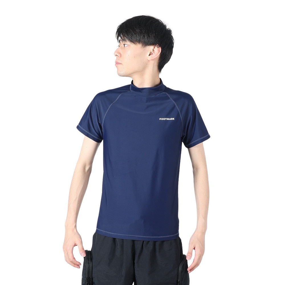 フットマーク（FOOTMARK）（メンズ）ラッシュガード 半袖 Tシャツ UVカット UPF50+ 半袖かぶりラッシュガード 0242300NVY