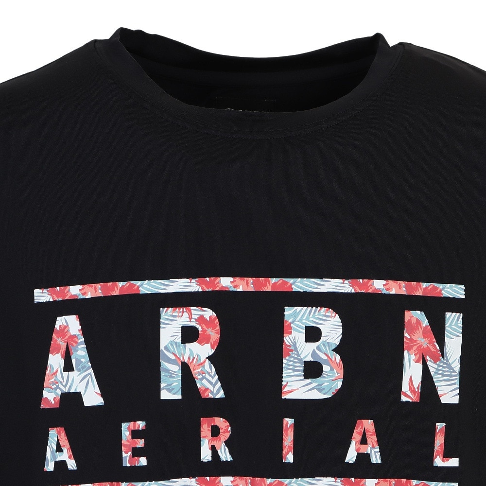 エアボーン（ARBN）（メンズ）ラッシュガード 半袖 Tシャツ ブラック 水陸両用 UVカット 紫外線対策 22S-ARBN-037SS-BLK