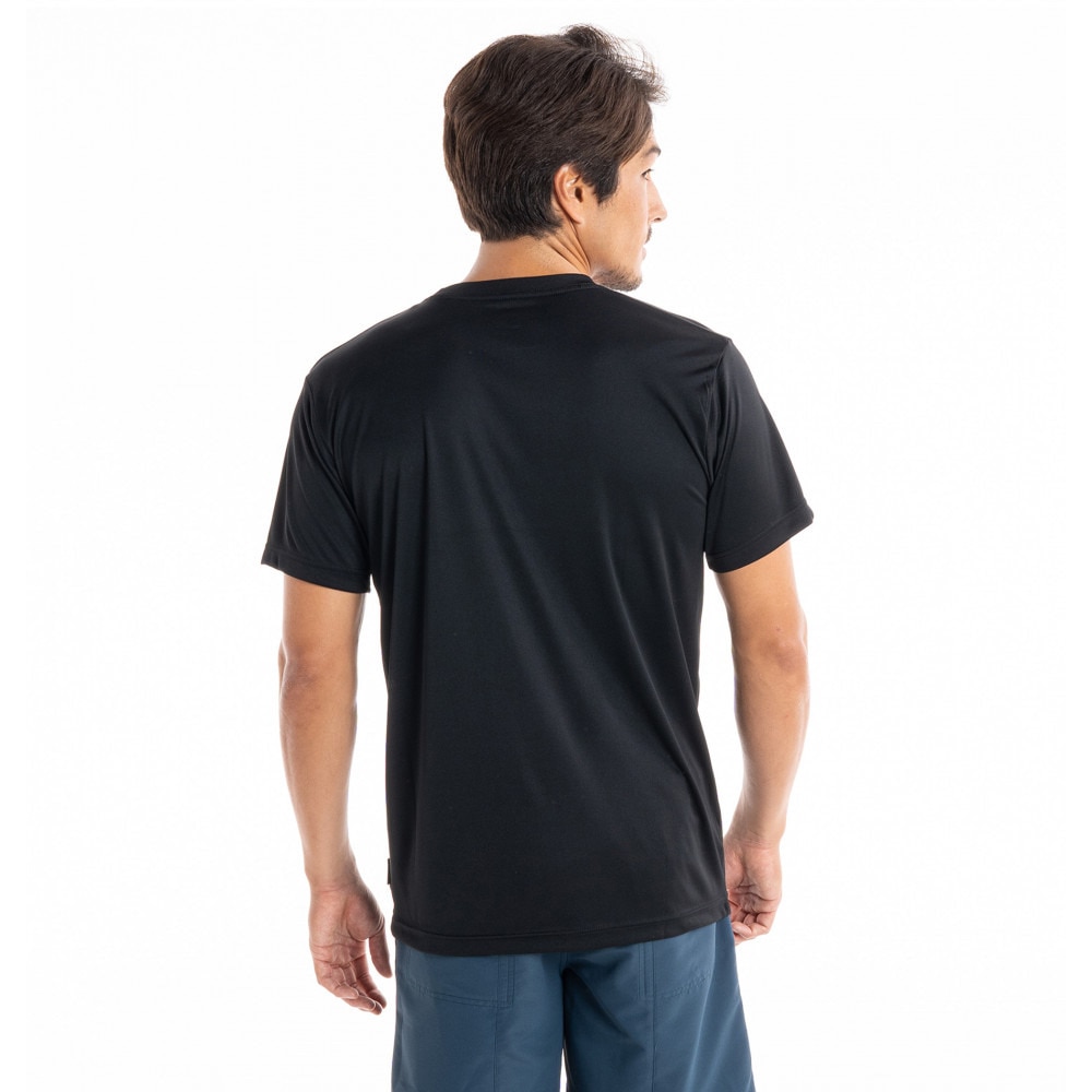 クイックシルバー（Quiksilver）（メンズ）ラッシュガード 半袖 Tシャツ UVカット UPF50+ 水陸両用 COMP LOGO SS 23SP QLY231011 BLK2 ブラック×パープル