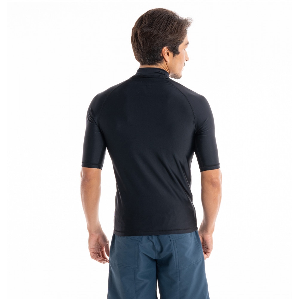 クイックシルバー（Quiksilver）（メンズ）ラッシュガード 半袖 Tシャツ UVカット UPF50+ 水陸両用 ALL TIME SR 23SP QLY231022 BLK2 ブラック×ピンク