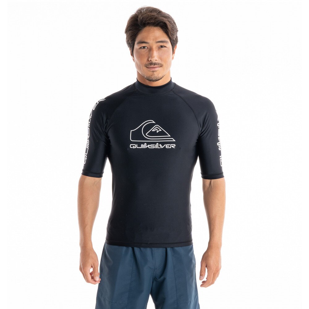 クイックシルバー（Quiksilver）（メンズ）ラッシュガード 半袖 Tシャツ UVカット UPF50+ 水陸両用 NEW TOURS SR  23SP QLY231024 BLK マリン、ウィンタースポーツ用品はヴィクトリア