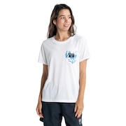 (レディース)ラッシュガード 半袖 Tシャツ ショートスリーブ UVカット 速乾 ホワイト LEAF POCKET RLY231041