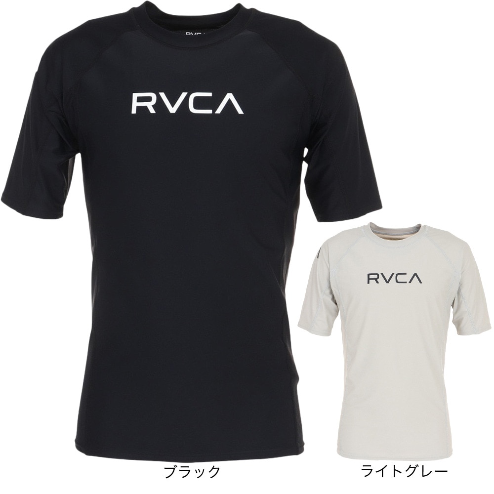 ルーカ（RVCA）（メンズ）ラッシュガード 半袖 Tシャツ 吸汗速乾 UVカット UPF50+ 紫外線対策 アウトドア スポーツ BD041872 LGR