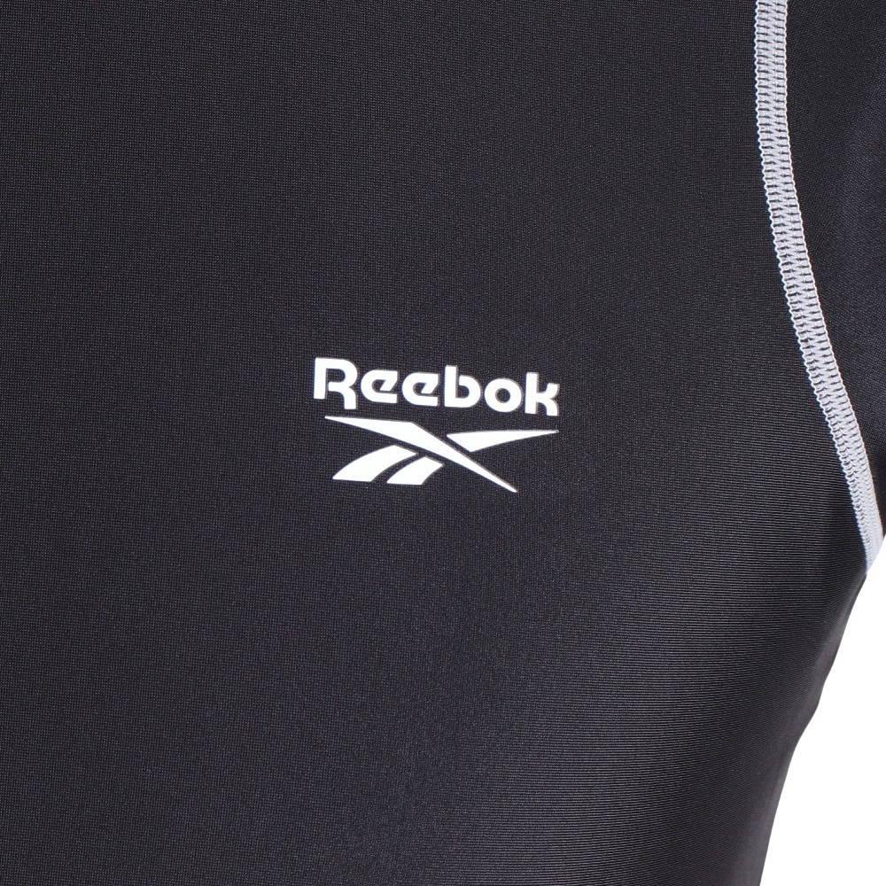 リーボック（REEBOK）（メンズ）ラッシュガード 半袖 ハイネック UVカット 紫外線カット率90%以上 ブラック 420780-C-BK