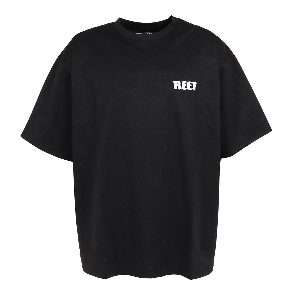 リーフ（REEF）（メンズ）ラッシュガード 半袖 Tシャツ UVカット 紫外線対策 ロゴ RFTEM2321 BLK Lサイズ
