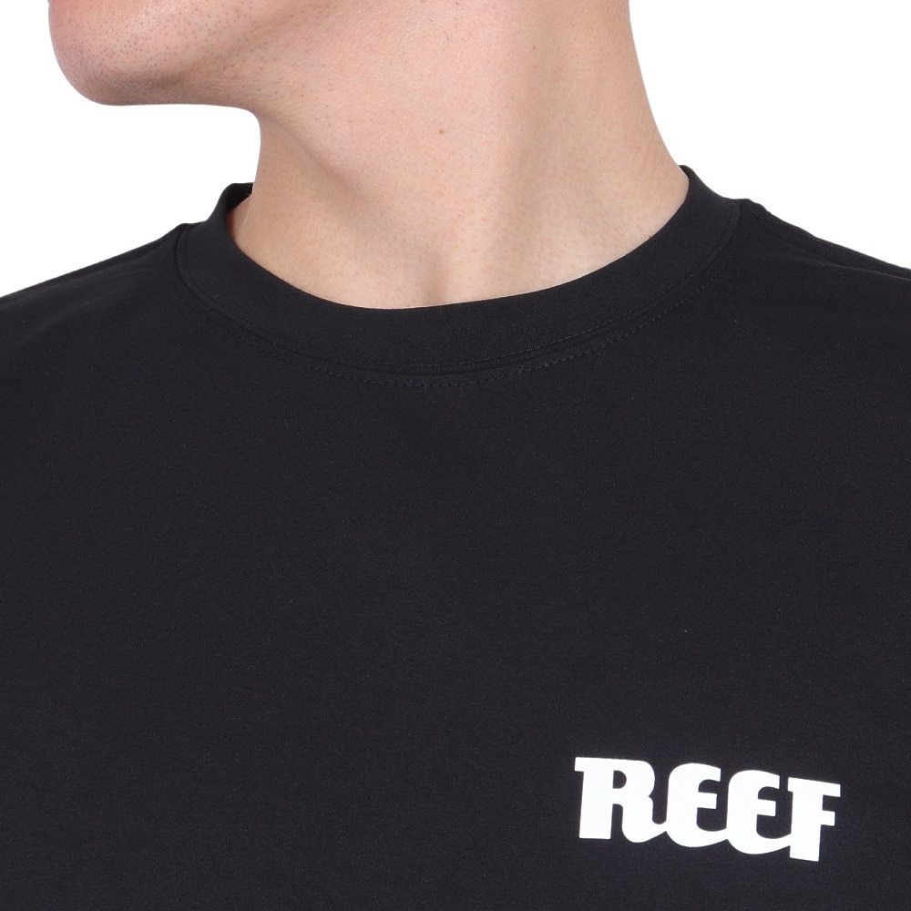 リーフ（REEF）（メンズ）ラッシュガード 半袖 Tシャツ UVカット 紫外線対策 ロゴ RFTEM2321 BLK Mサイズ