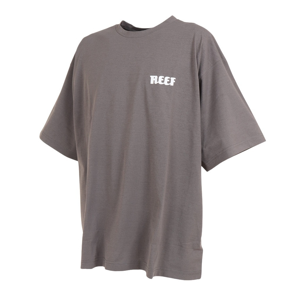 リーフ（REEF）（メンズ）ラッシュガード 半袖 Tシャツ UVカット 紫外線対策 ロゴ RFTEM2321 CHARCOAL Lサイズ