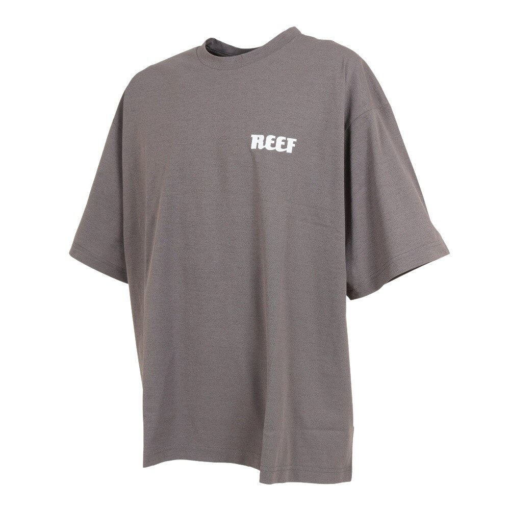 リーフ（REEF）（メンズ）ラッシュガード 半袖 Tシャツ UVカット 紫外線対策 ロゴ RFTEM2321 CHARCOAL Mサイズ