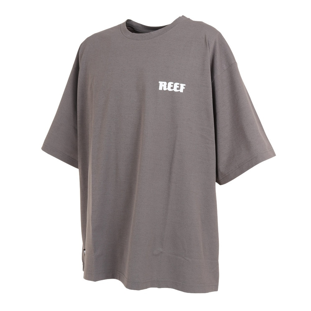 リーフ（REEF）（メンズ）ラッシュガード 半袖 Tシャツ UVカット 紫外線対策 ロゴ RFTEM2321 CHARCOAL LLサイズ