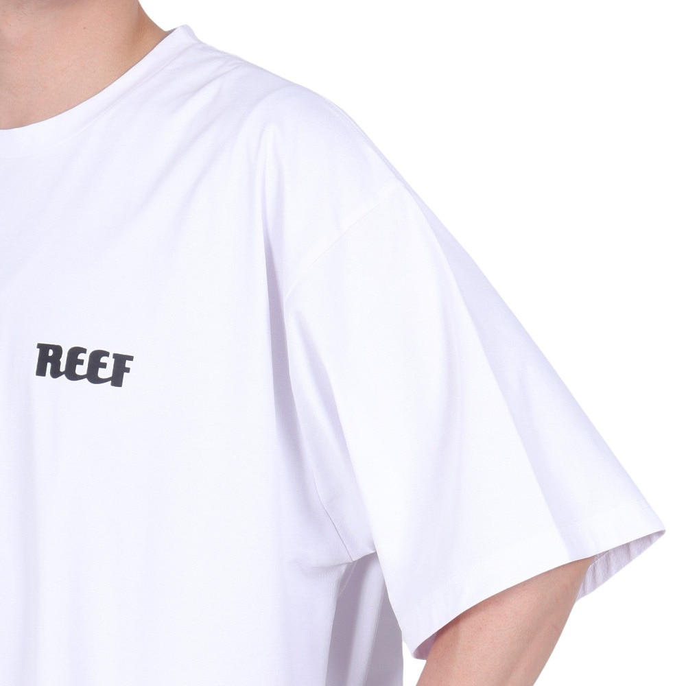 リーフ（REEF）（メンズ）ラッシュガード 半袖 Tシャツ UVカット 紫外線対策 ロゴ RFTEM2321 WHT LLサイズ