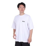(メンズ)ラッシュガード 半袖 Tシャツ UVカット 紫外線対策 ロゴ RFTEM2321 WHT LLサイズ