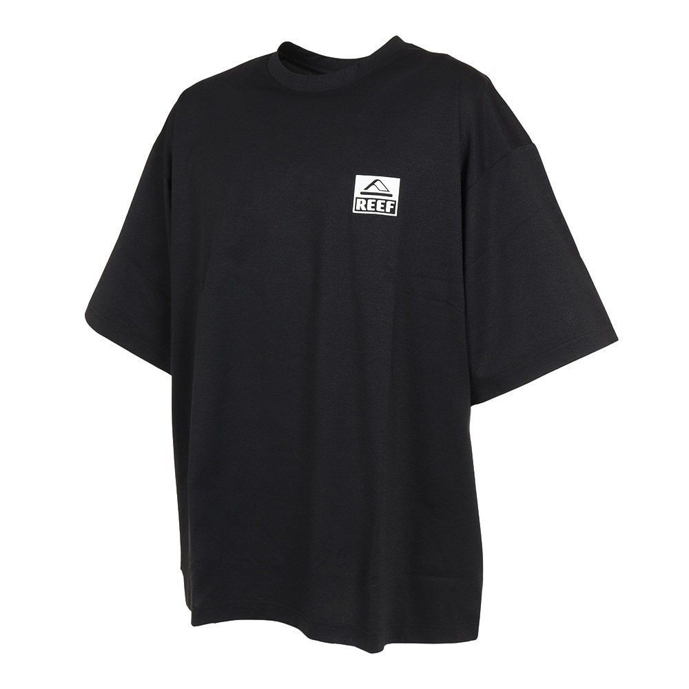 リーフ（REEF）（メンズ）ラッシュガード 半袖 Tシャツ UVカット 紫外線対策 ロゴ RFTEM2324 BLK Lサイズ