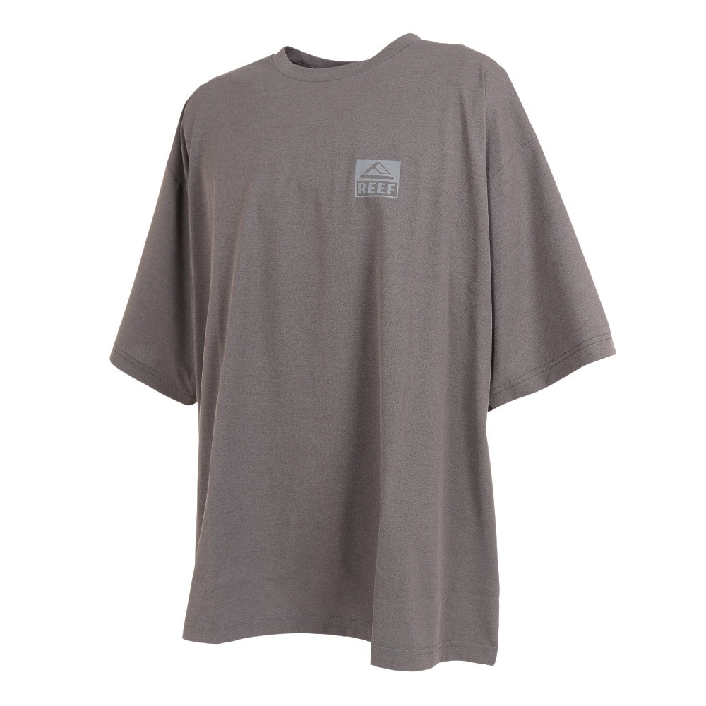 リーフ（REEF）（メンズ）ラッシュガード 半袖 Tシャツ UVカット 紫外線対策 ロゴ RFTEM2324 CHARCOAL LLサイズ
