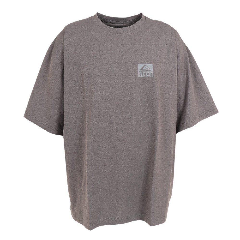 リーフ（REEF）（メンズ）ラッシュガード 半袖 Tシャツ UVカット 紫外線対策 ロゴ RFTEM2324 CHARCOAL LLサイズ