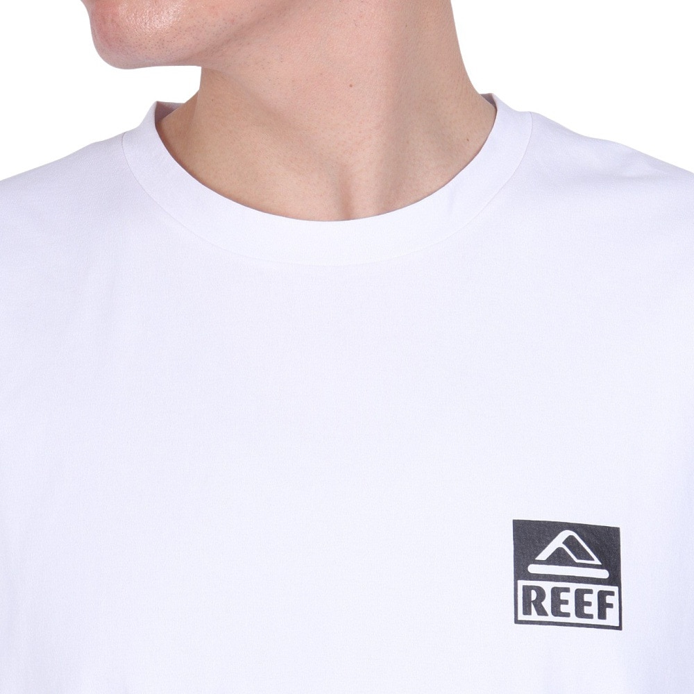 リーフ（REEF）（メンズ）ラッシュガード 半袖 Tシャツ UVカット 紫外線対策 ロゴ RFTEM2324 WHT LLサイズ