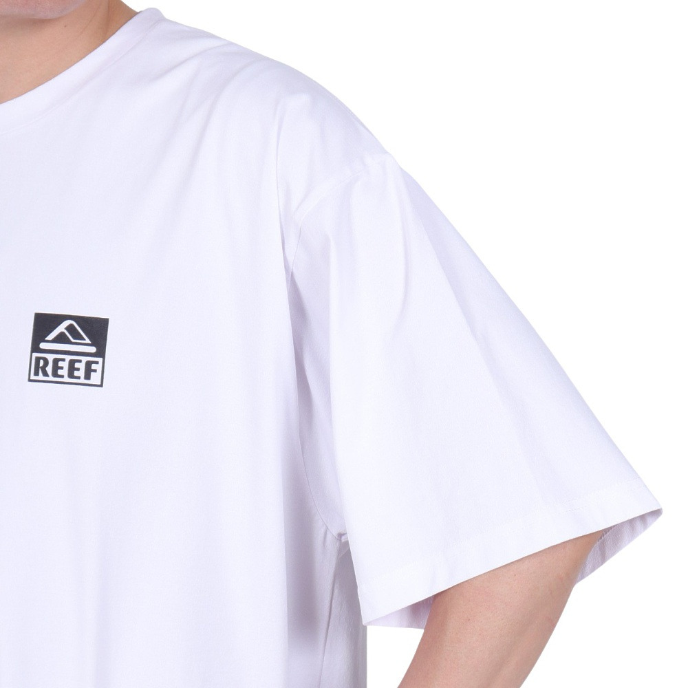 リーフ（REEF）（メンズ）ラッシュガード 半袖 Tシャツ UVカット 紫外線対策 ロゴ RFTEM2324 WHT LLサイズ