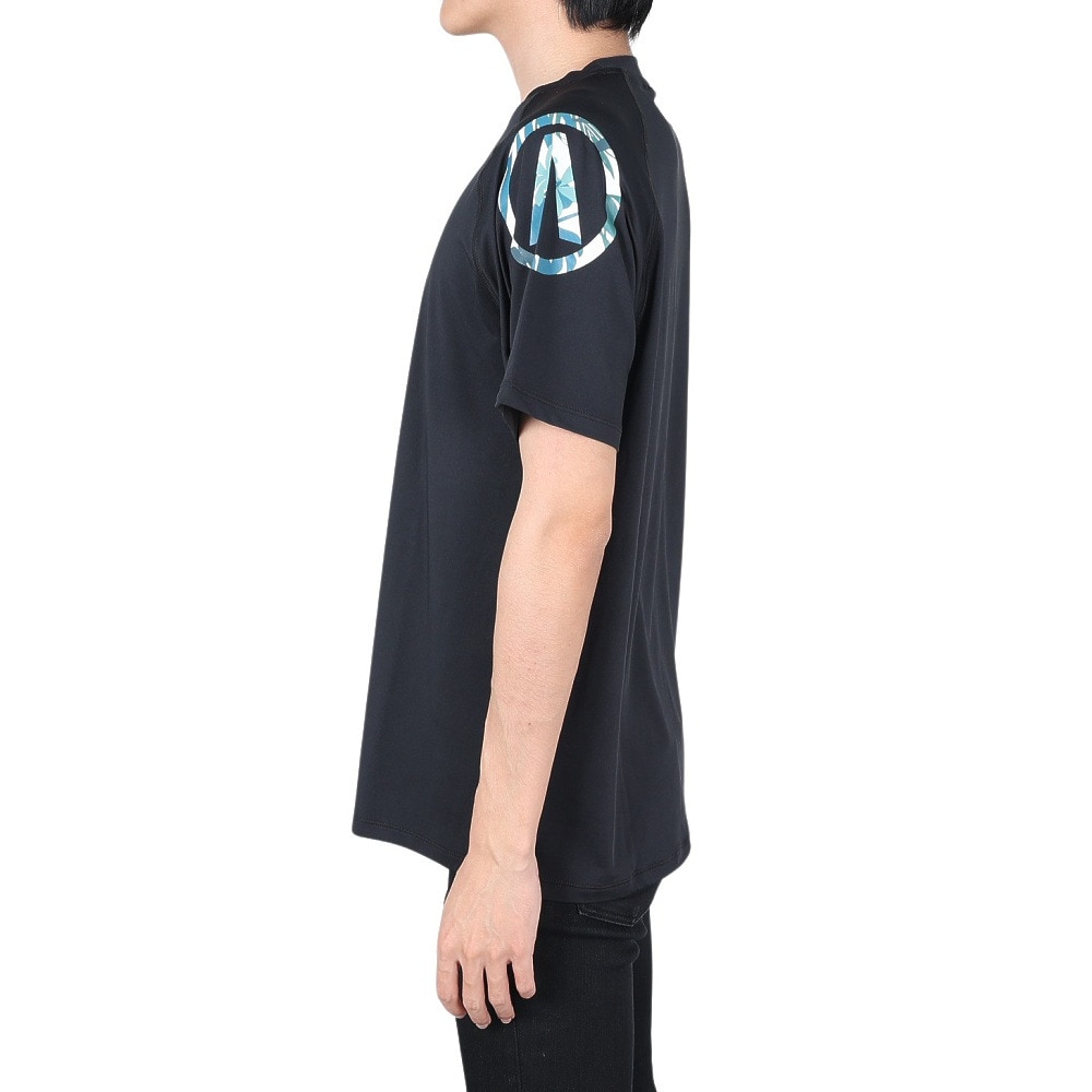 エアボーン（ARBN）（メンズ）ラッシュガード 半袖 Tシャツ クルーネック 速乾 UVカット 紫外線対策 AB2023SSM-SWIM002BLK ブラック