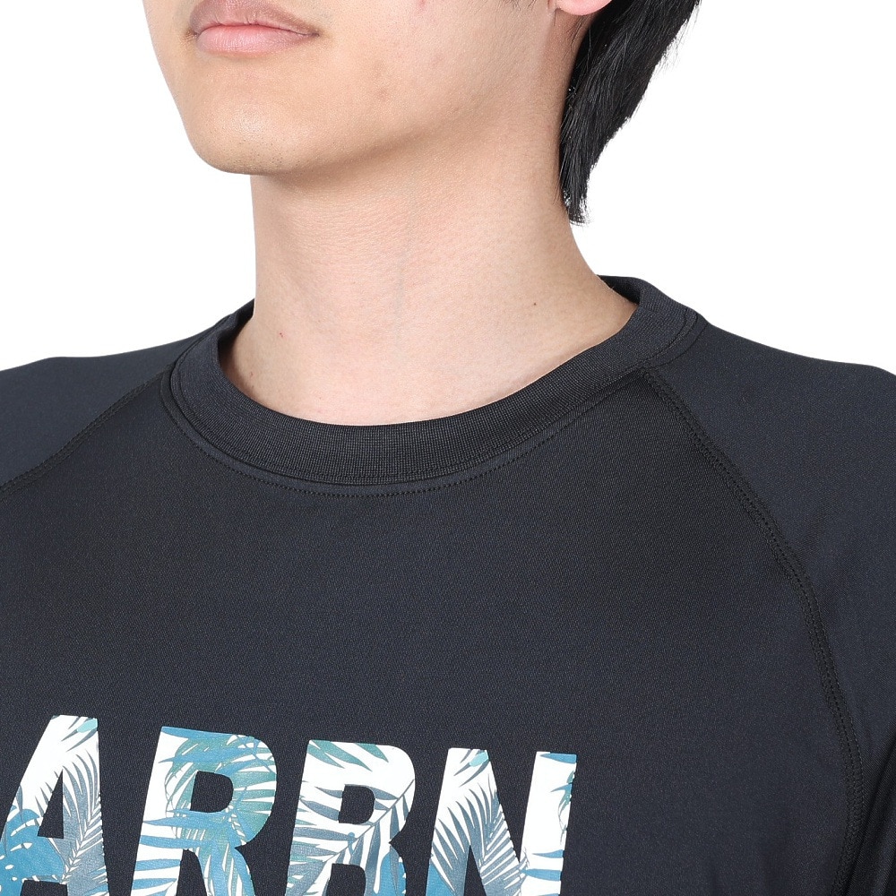 エアボーン（ARBN）（メンズ）ラッシュガード 半袖 Tシャツ クルーネック 速乾 UVカット 紫外線対策 AB2023SSM-SWIM002BLK ブラック