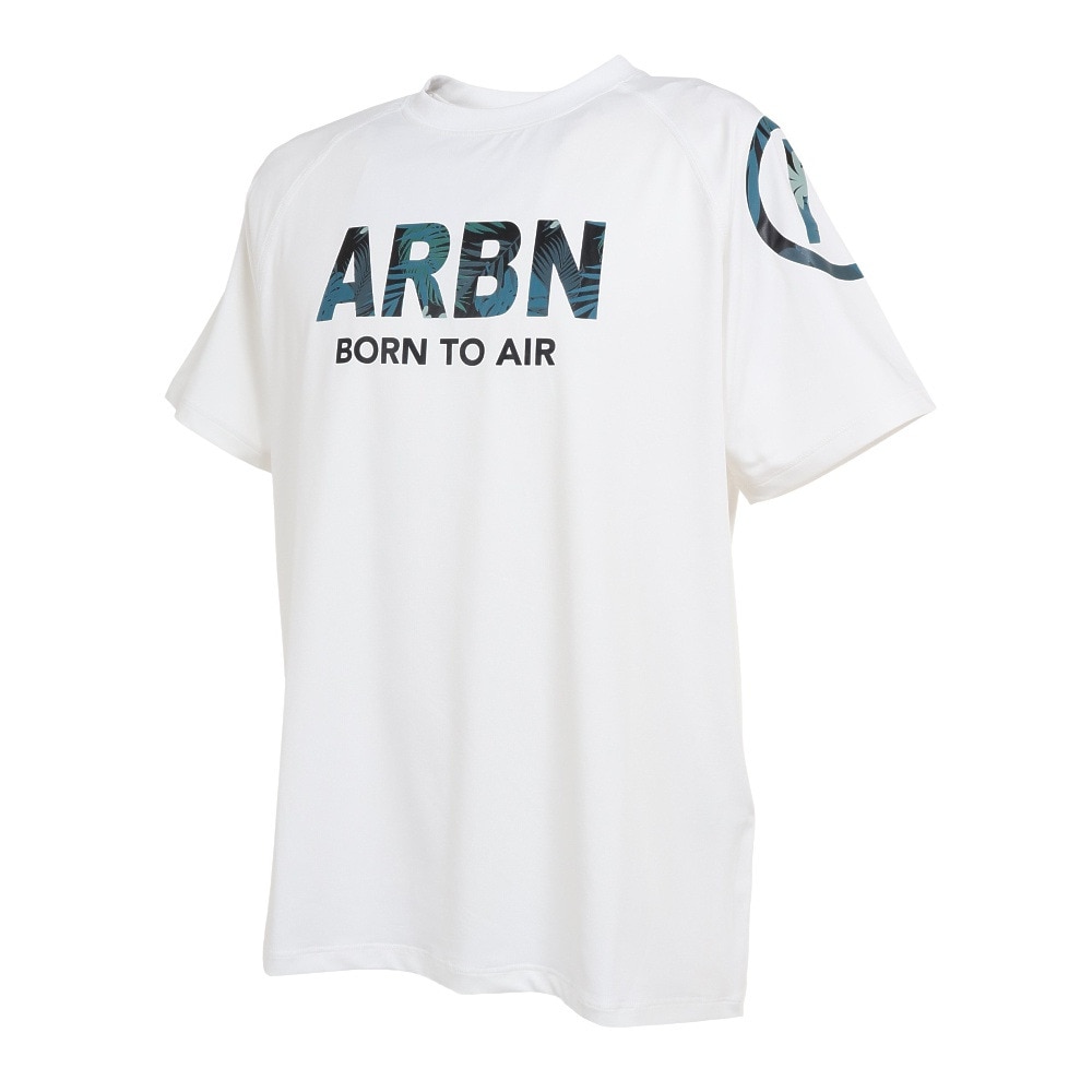 エアボーン（ARBN）（メンズ）ラッシュガード 半袖 Tシャツ クルーネック 速乾 UVカット 紫外線対策 AB2023SSM-SWIM002WHT ホワイト