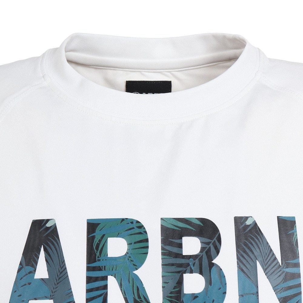 エアボーン（ARBN）（メンズ）ラッシュガード 半袖 Tシャツ クルーネック 速乾 UVカット 紫外線対策 AB2023SSM-SWIM002WHT ホワイト