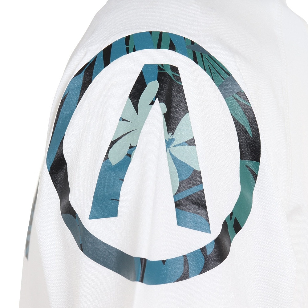 エアボーン（ARBN）（メンズ）ラッシュガード 半袖 Tシャツ クルーネック 速乾 UVカット 紫外線対策 AB2023SSM-SWIM002WHT ホワイト