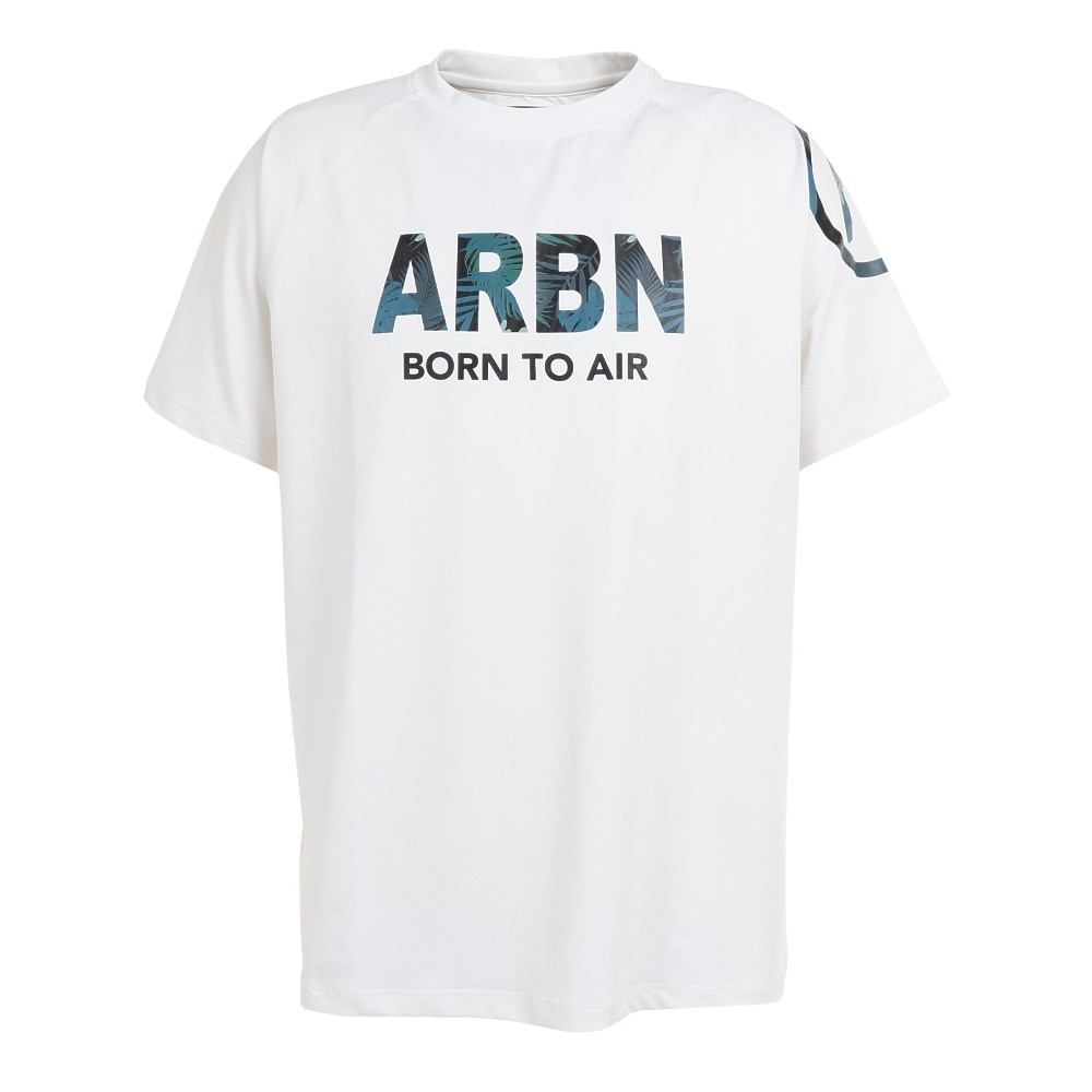 エアボーン（ARBN）（メンズ）ラッシュガード 半袖 Tシャツ クルーネック 速乾 UVカット 紫外線対策 AB2023SSM-SWIM002WHT ホワイト