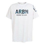 エアボーン（ARBN）（メンズ）ラッシュガード 半袖 Tシャツ クルーネック 速乾 UVカット 紫外線対策 AB2023SSM-SWIM002WHT ホワイト