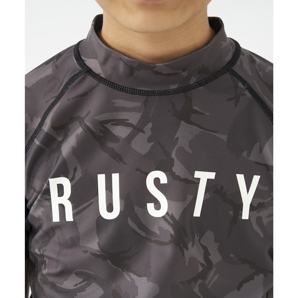 ラスティ（RUSTY）（キッズ）ラッシュガード 半袖 ジュニア 迷彩 スイミング 962484-CAM