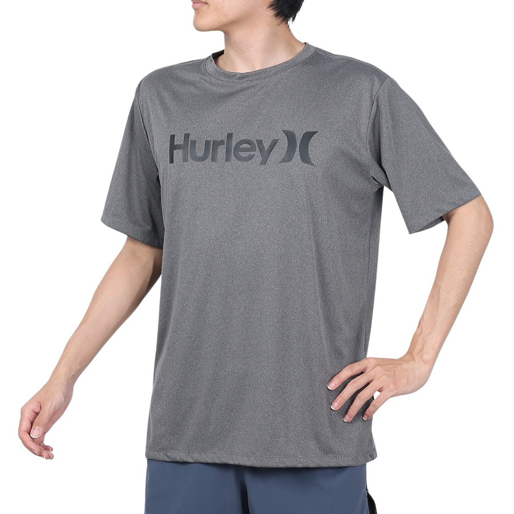 ハーレー（HURLEY）（メンズ）ラッシュガード 半袖 Tシャツ UVカット UPF50+ 紫外線対策 RASH ONE AND ONLY MRG2310032-CGHT