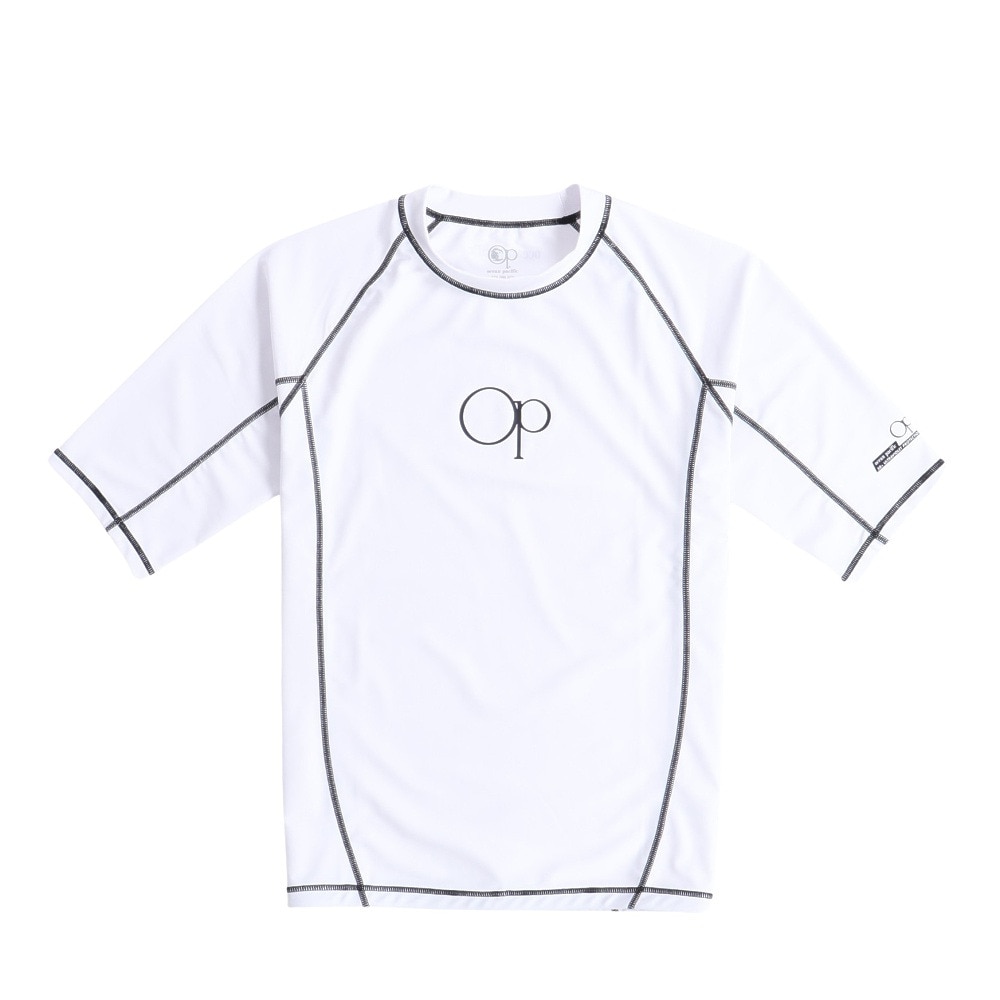 オーシャンパシフィック（Ocean Pacific）（メンズ）ラッシュガード 半袖 ロゴ UVカット 大きいサイズ 5134822WHT