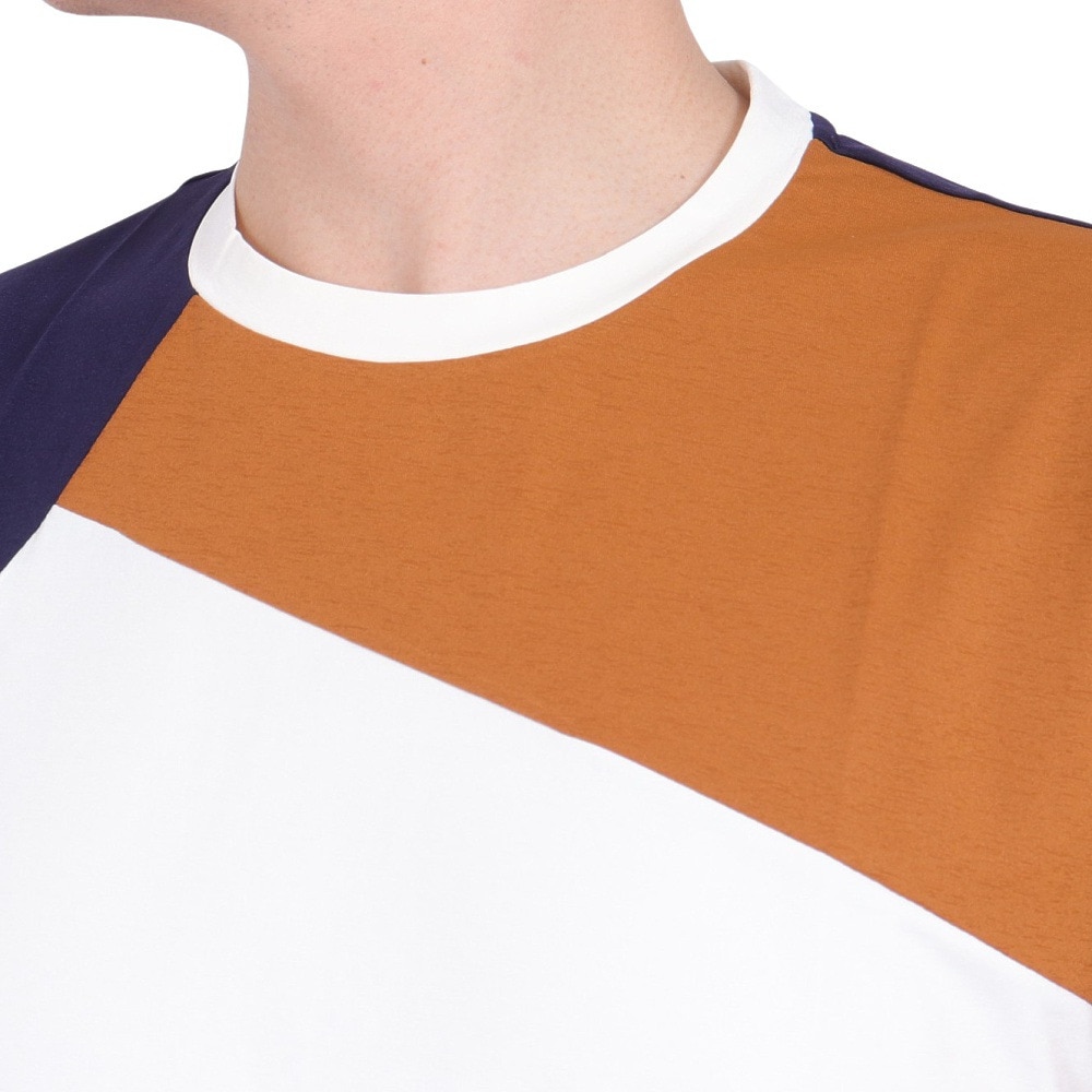 フットマーク（FOOTMARK）（メンズ）ラッシュガード 半袖 ナチュラル プルオーバー Tシャツ カラーブロック 3100315-01 UVカット 水陸両用 虫よけ