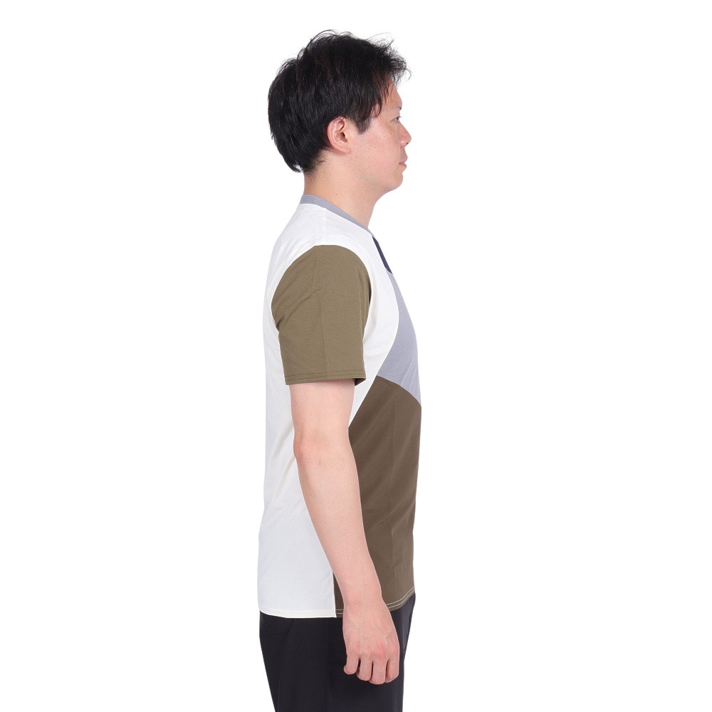 フットマーク（FOOTMARK）（メンズ）ラッシュガード 半袖 ナチュラル プルオーバー Tシャツ カラーブロック 3100315-18 UVカット 水陸両用 虫よけ